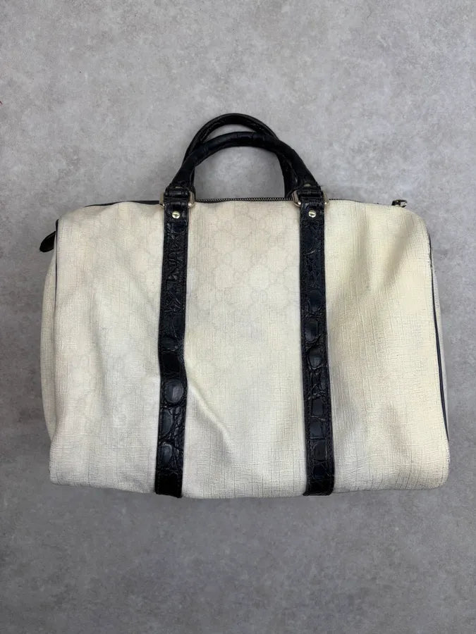 SS2008 Gucci Cream Canvas Joy Flowers Handle Bag by Frida Giannini vhVqHPe 11