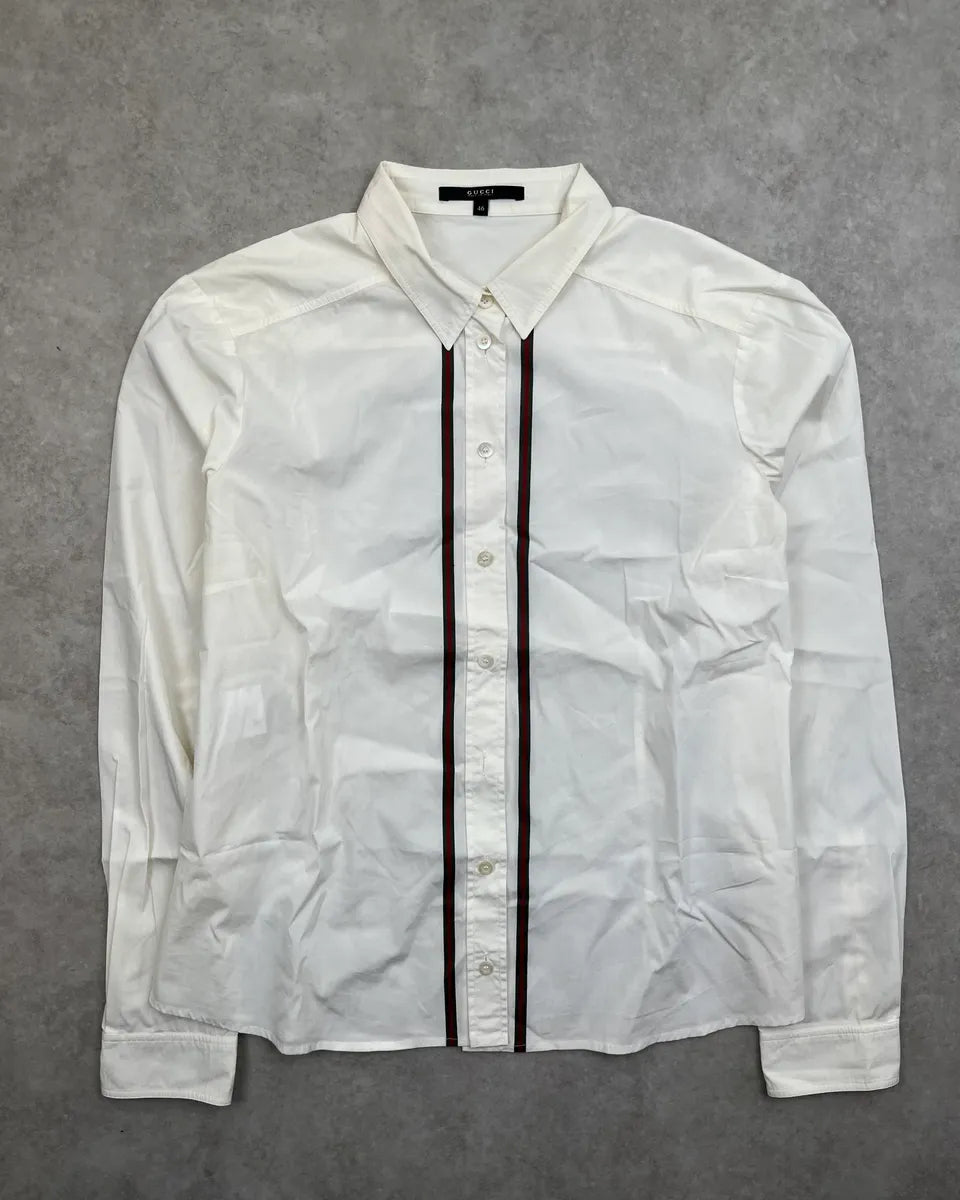 2000s Gucci Creamy Striped Shirt JGwrXmm 0