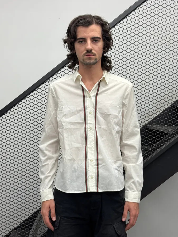 2000s Gucci Creamy Striped Shirt JGwrXmm 1