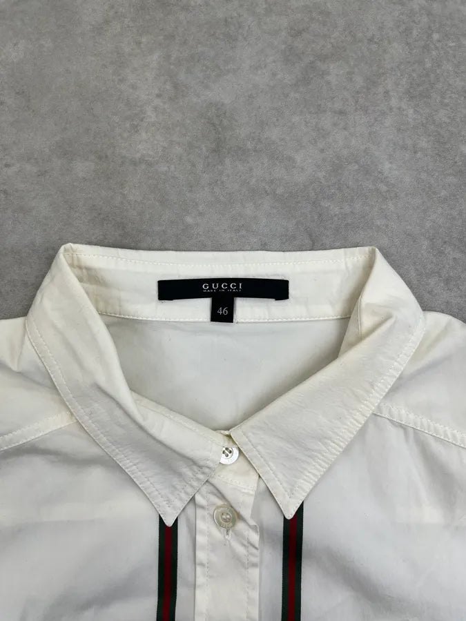 2000s Gucci Creamy Striped Shirt JGwrXmm 7