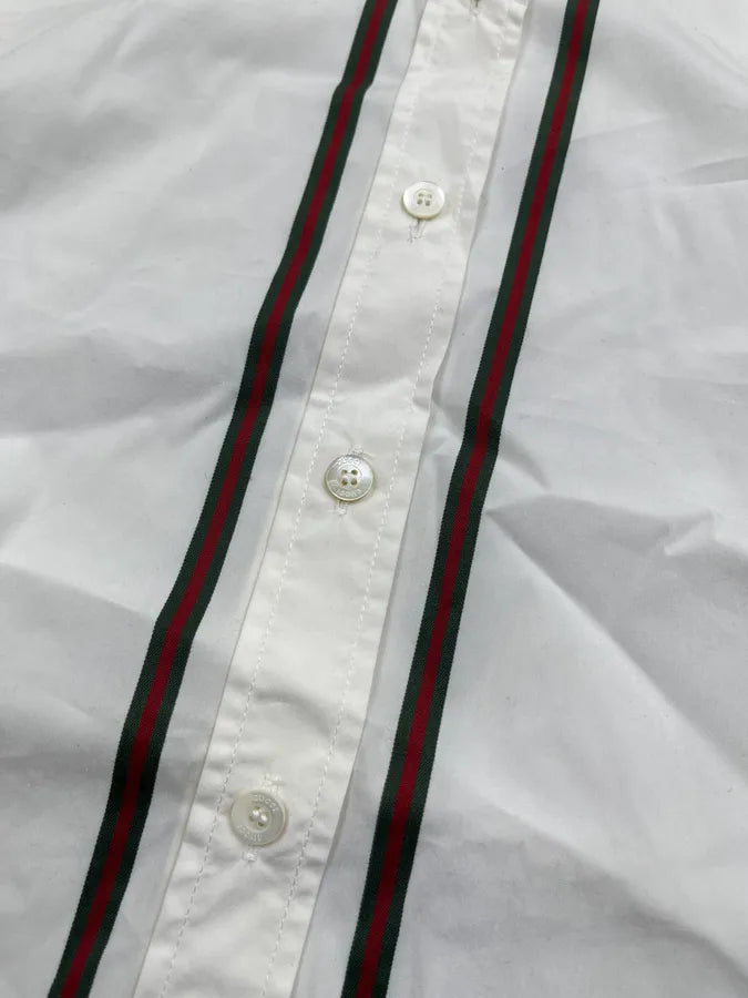 2000s Gucci Creamy Striped Shirt JGwrXmm 8