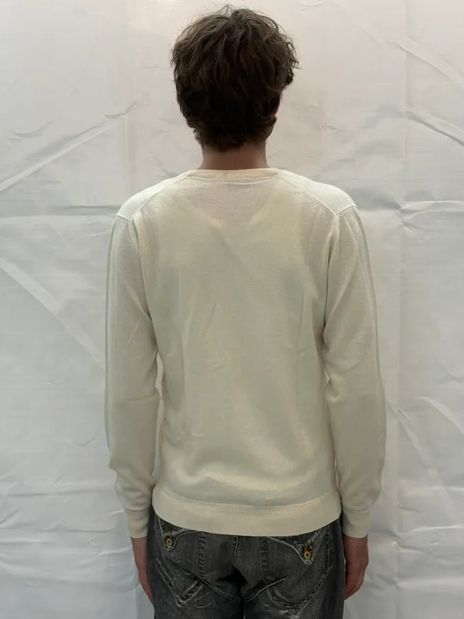 2010s Gucci Creamy Embroidered V-Neck Sweater AWGYEXN 2