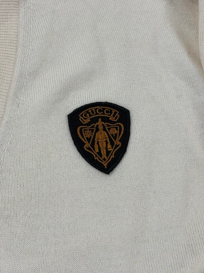 2010s Gucci Creamy Embroidered V-Neck Sweater AWGYEXN 7