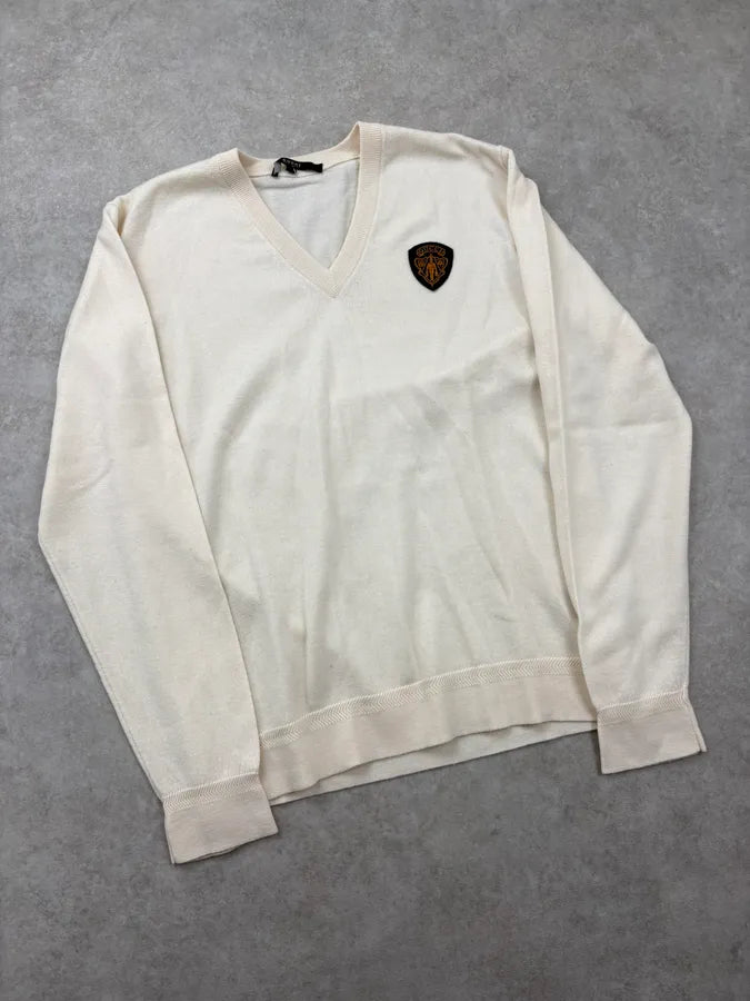 2010s Gucci Creamy Embroidered V-Neck Sweater AWGYEXN 3