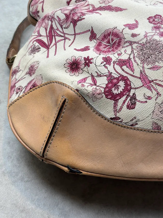 SS2007 Gucci Creamy Pink Peggy Floral Bamboo Handle Bag by Frida Giannini jSkuNiF 9