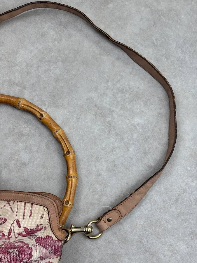 SS2007 Gucci Creamy Pink Peggy Floral Bamboo Handle Bag by Frida Giannini jSkuNiF 6