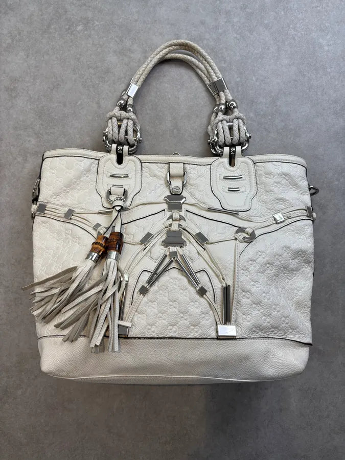 SS2010 Gucci Cream Leather Horsebit Tote Bag by Frida Giannini YtFlnXO 0