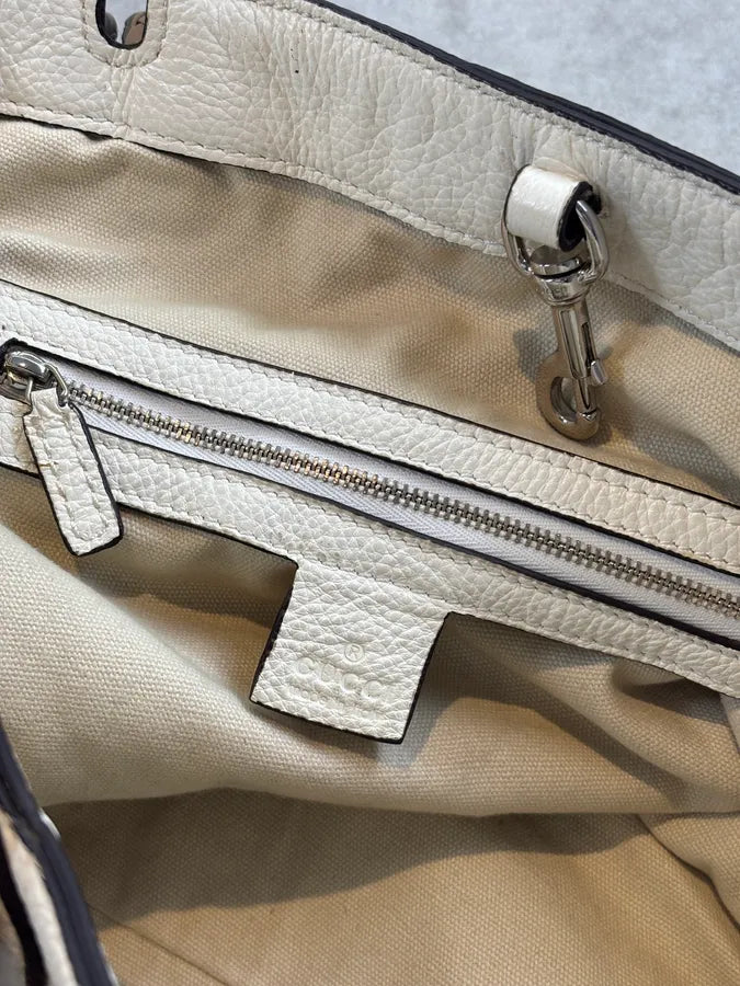 SS2010 Gucci Cream Leather Horsebit Tote Bag by Frida Giannini YtFlnXO 14