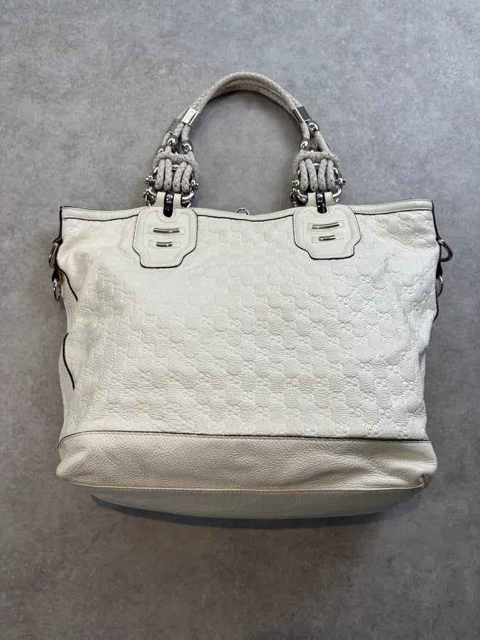 SS2010 Gucci Cream Leather Horsebit Tote Bag by Frida Giannini YtFlnXO 9