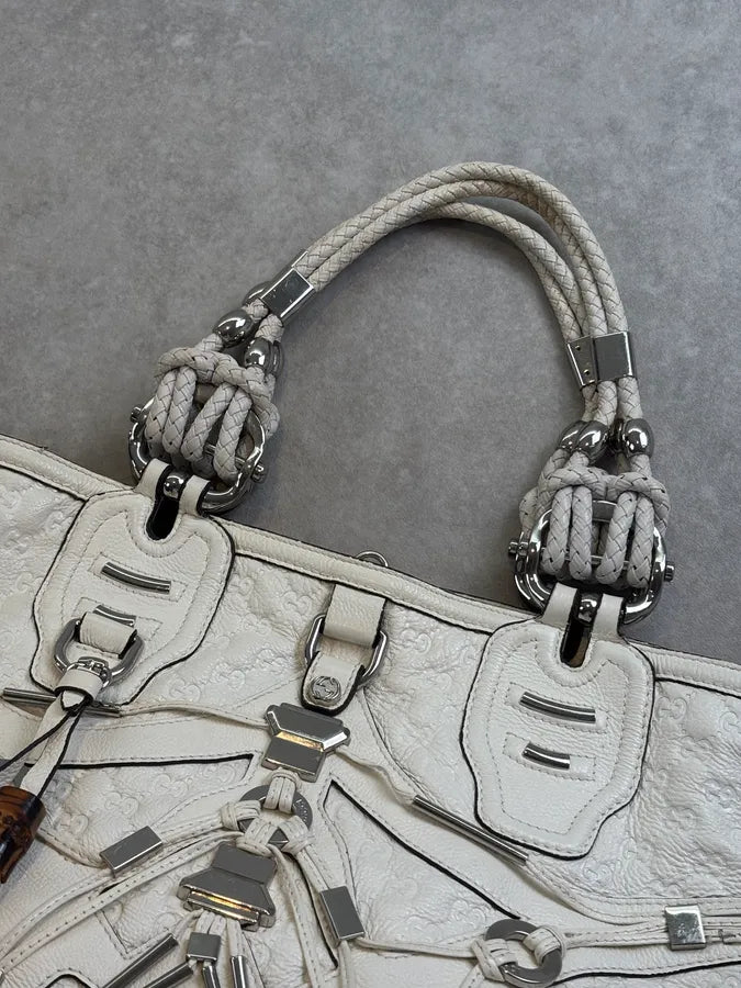 SS2010 Gucci Cream Leather Horsebit Tote Bag by Frida Giannini YtFlnXO 5