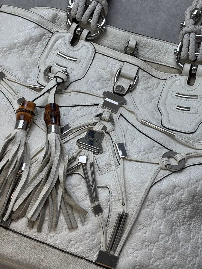 SS2010 Gucci Cream Leather Horsebit Tote Bag by Frida Giannini YtFlnXO 6