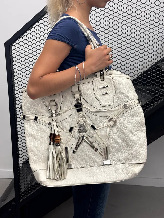 SS2010 Gucci Cream Leather Horsebit Tote Bag by Frida Giannini YtFlnXO 2