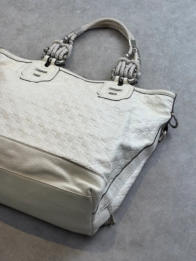 SS2010 Gucci Cream Leather Horsebit Tote Bag by Frida Giannini YtFlnXO 10