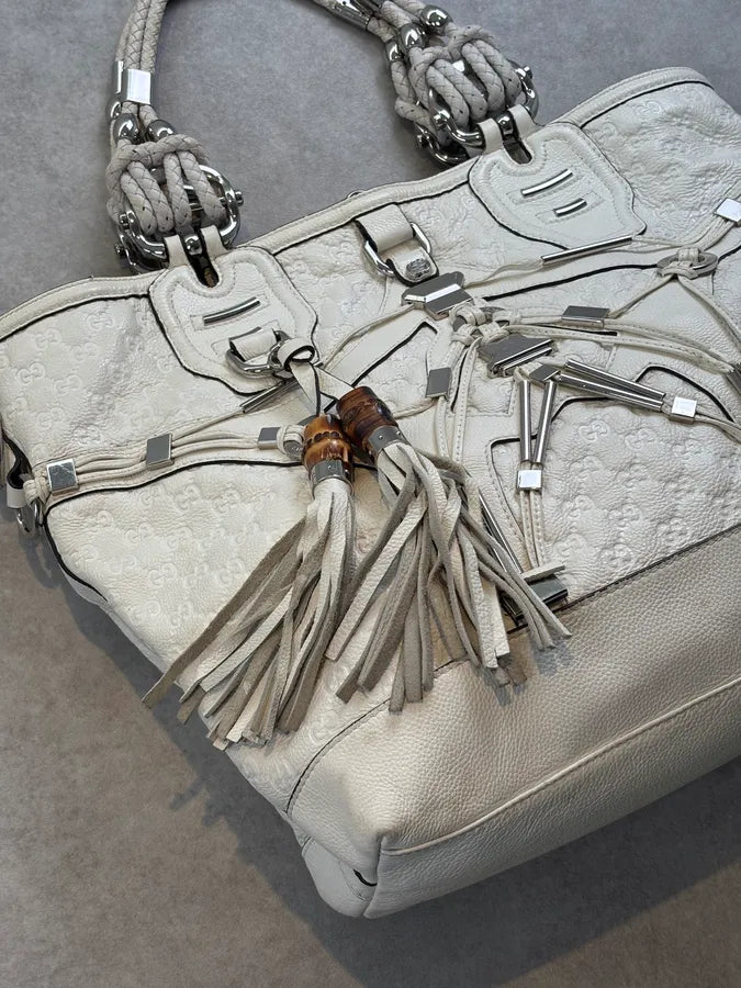 SS2010 Gucci Cream Leather Horsebit Tote Bag by Frida Giannini YtFlnXO 7