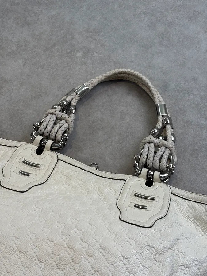 SS2010 Gucci Cream Leather Horsebit Tote Bag by Frida Giannini YtFlnXO 11