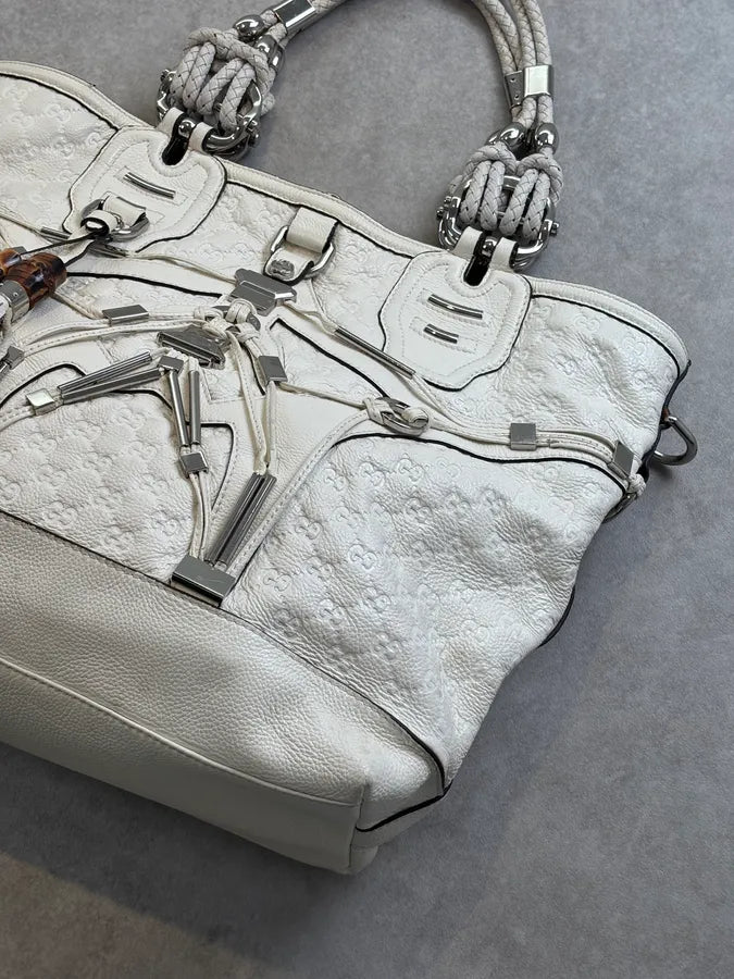 SS2010 Gucci Cream Leather Horsebit Tote Bag by Frida Giannini YtFlnXO 8