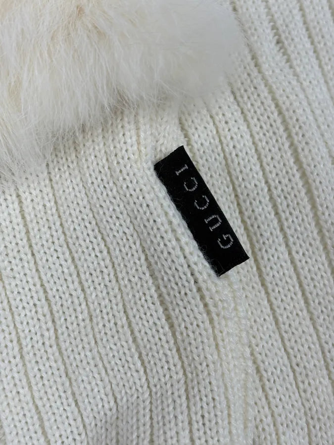 SS2003 Gucci Cream White Fur Wool Sleeves Zip-Up Sweater zvaxyRs 10