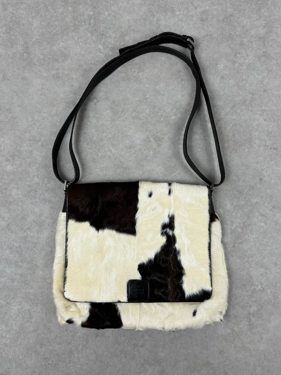2000s Gucci Creamy Fur Cowhide Effect Shoulder Bag QjrhjAd 0