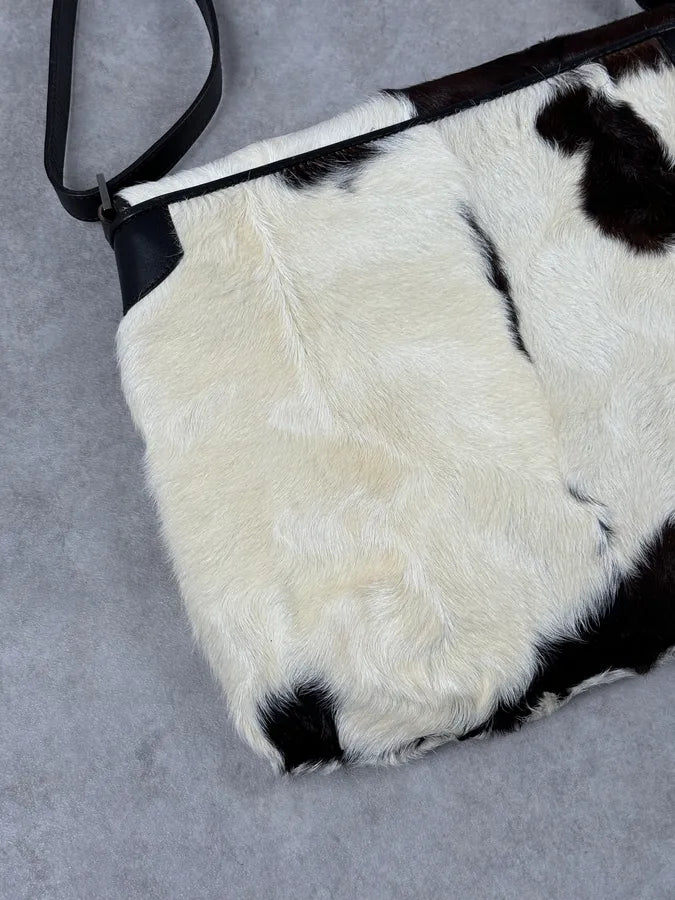 2000s Gucci Creamy Fur Cowhide Effect Shoulder Bag QjrhjAd 10
