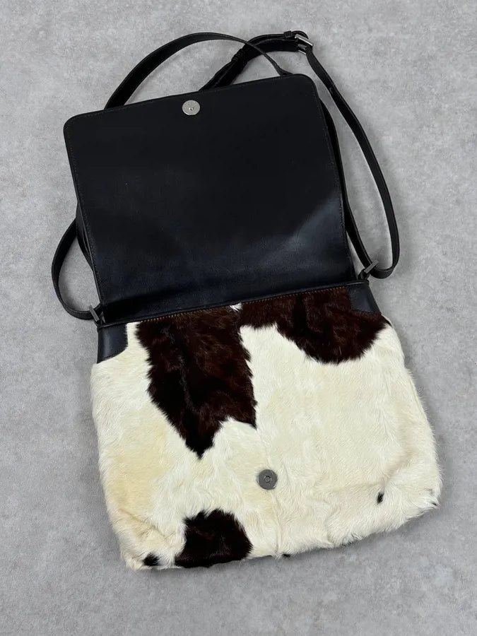 2000s Gucci Creamy Fur Cowhide Effect Shoulder Bag QjrhjAd 11