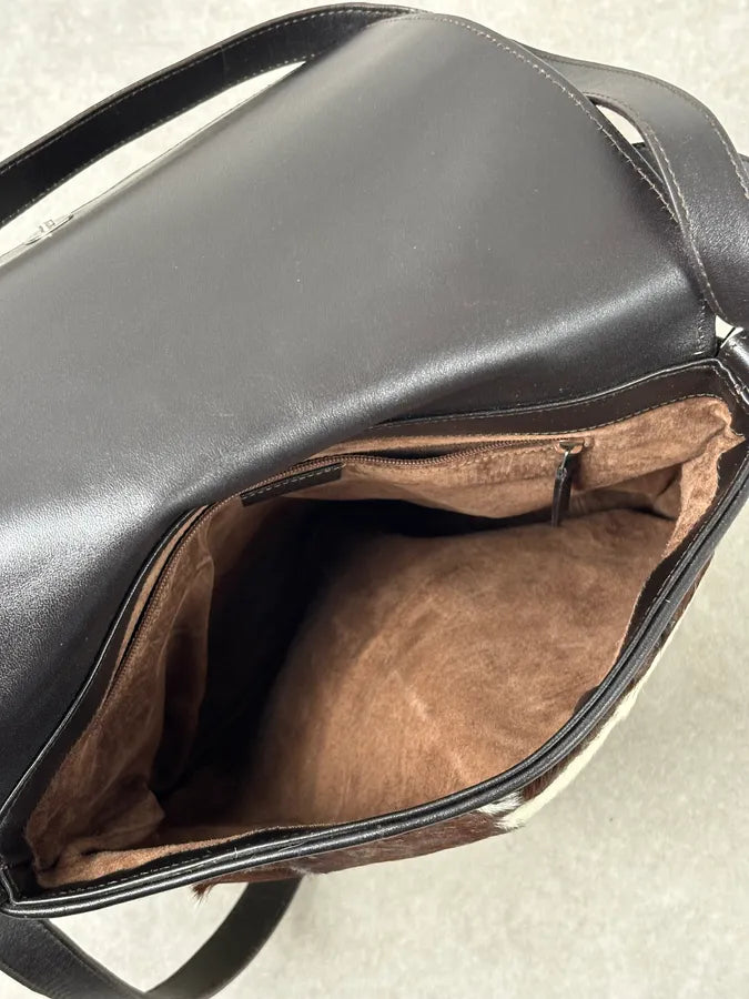 2000s Gucci Creamy Fur Cowhide Effect Shoulder Bag QjrhjAd 13