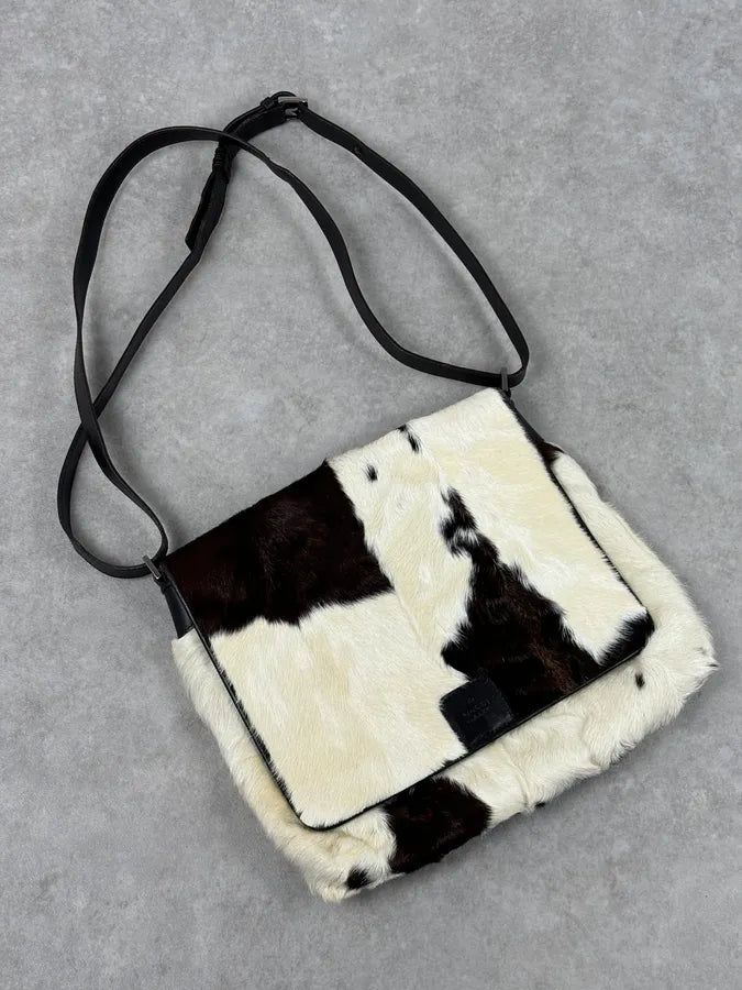 2000s Gucci Creamy Fur Cowhide Effect Shoulder Bag QjrhjAd 4