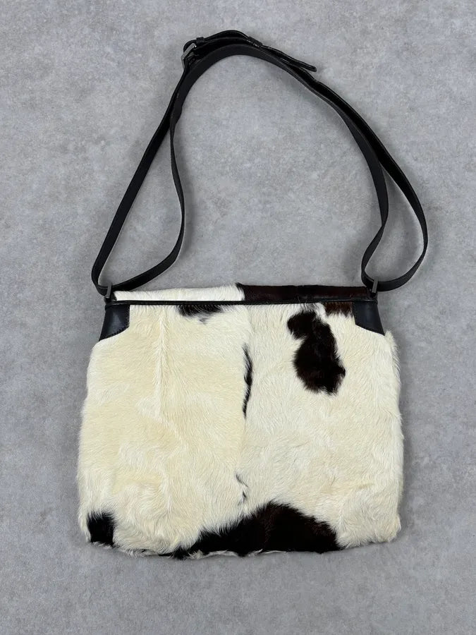 2000s Gucci Creamy Fur Cowhide Effect Shoulder Bag QjrhjAd 9
