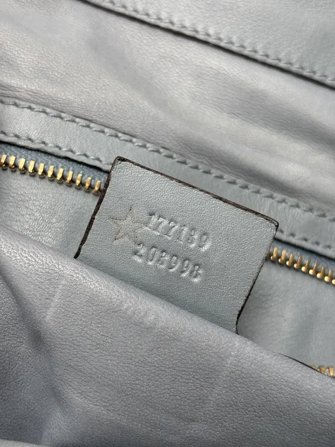 2000s Gucci Crocodile Indy Baby Blue Grey Bamboo Frange Bag by Frida Giannini dPvKTyG 22