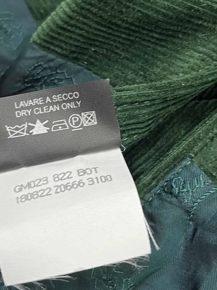 2000s Gucci Dark Green Corduroy Double-Breasted Long Trench Coat pCAdxhu 13