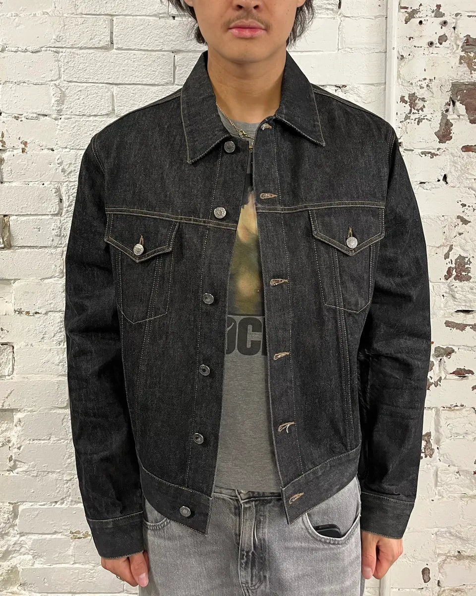 2000s Gucci Dark Grey Classy Denim Jacket  NwzeDej 1
