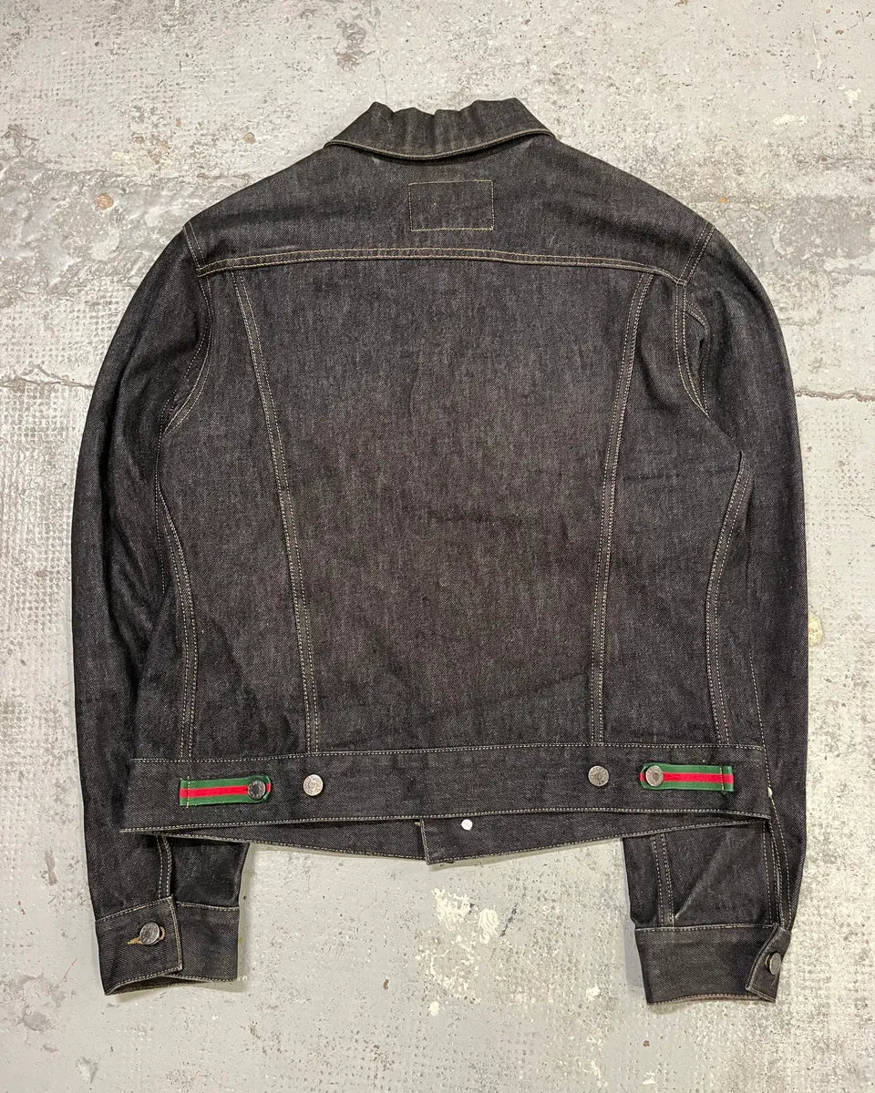 2000s Gucci Dark Grey Classy Denim Jacket  NwzeDej 6