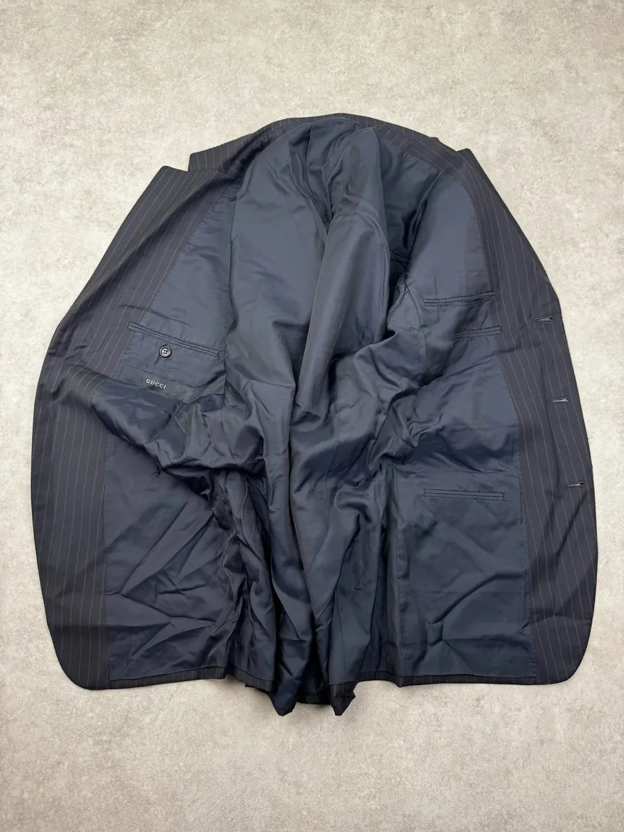 AW1999 Gucci Dark Navy Pinstripe Blazer Jacket by Tom Ford lNyrUaV 8