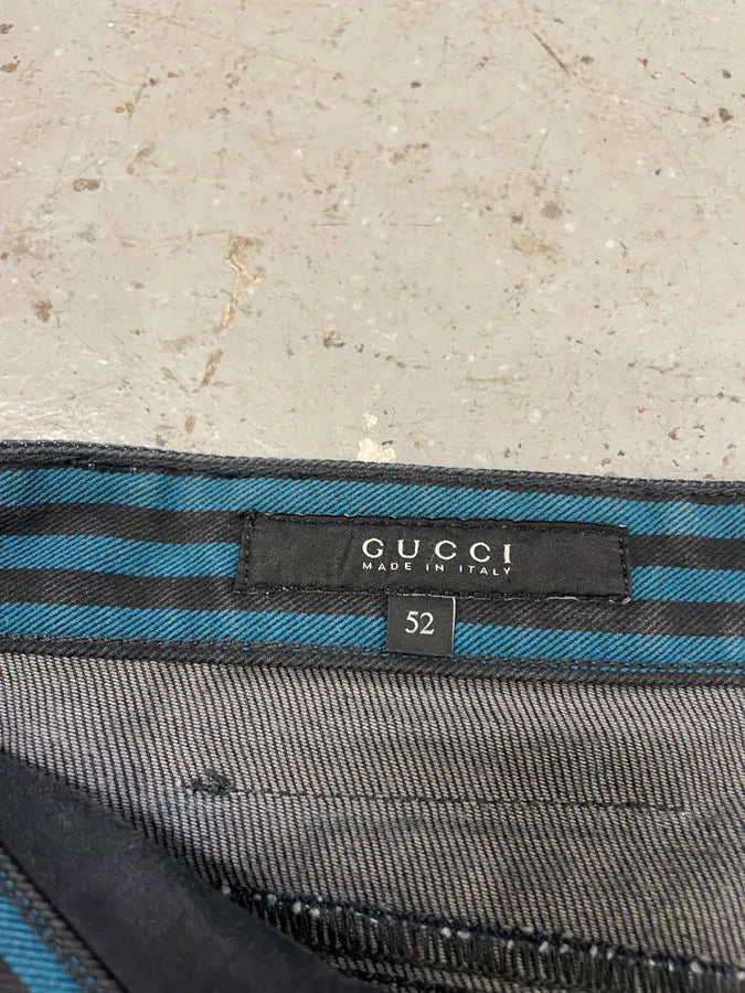2000s Gucci Dark Waxed Effect Obscure Denim Pants (L) iznnjRA 10