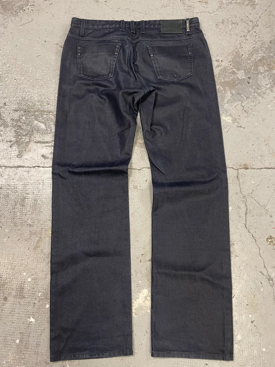 2000s Gucci Dark Waxed Effect Obscure Denim Pants (L) iznnjRA 4