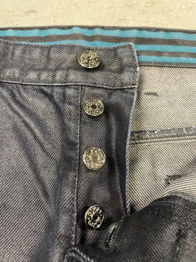 2000s Gucci Dark Waxed Effect Obscure Denim Pants (L) iznnjRA 9