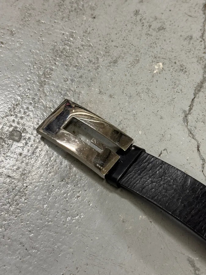 2000s Gucci G Black Leather Belt eexZnUo 3