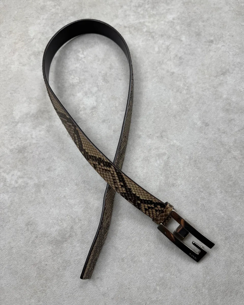 2000s Gucci G Buckle Beige Python Leater Belt by Tom Ford YlOtRPX 0