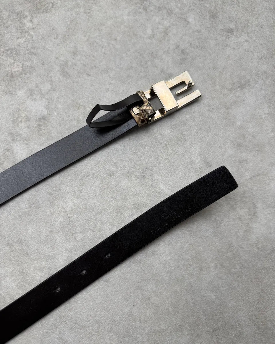 2000s Gucci G Buckle Beige Python Leater Belt by Tom Ford YlOtRPX 5