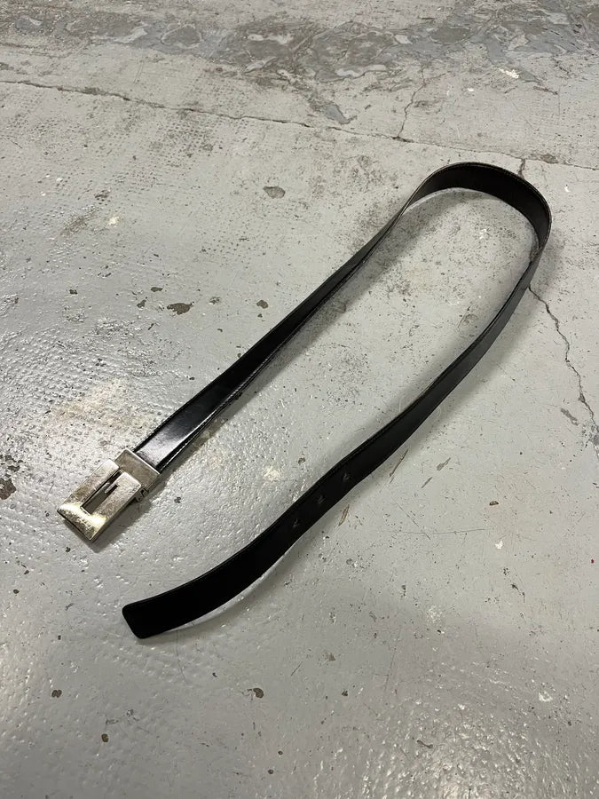 2000s Gucci G Logo Black Leather Belt fturOpp 3