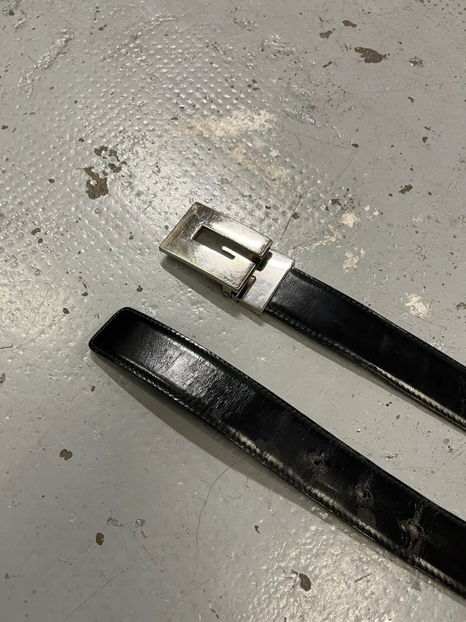 2000s Gucci G Logo Black Leather Belt fturOpp 4