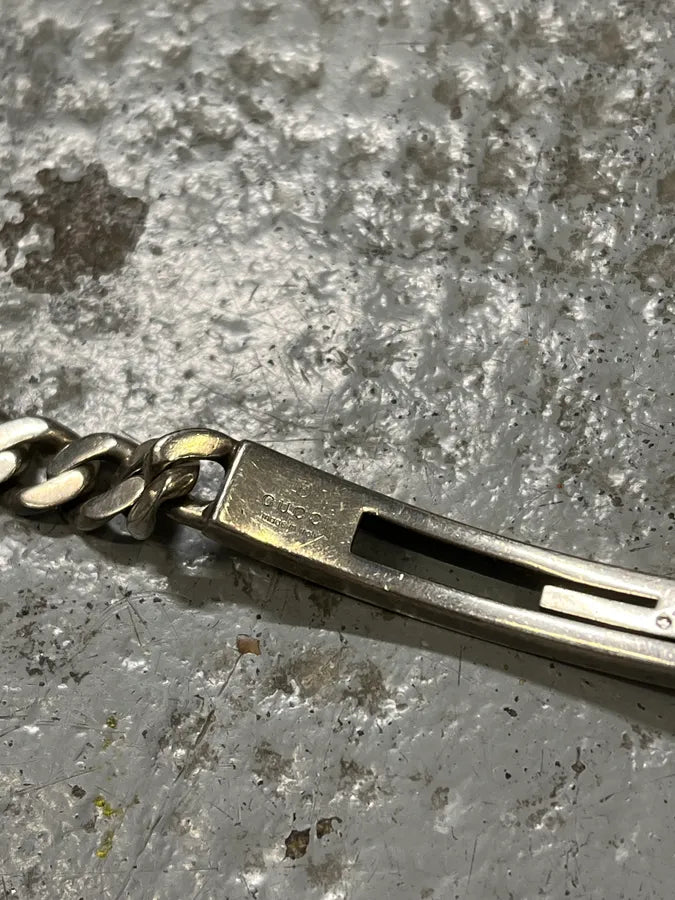 2000s Gucci G Propaganda Silver Grey Bracelet NkULSVg 8
