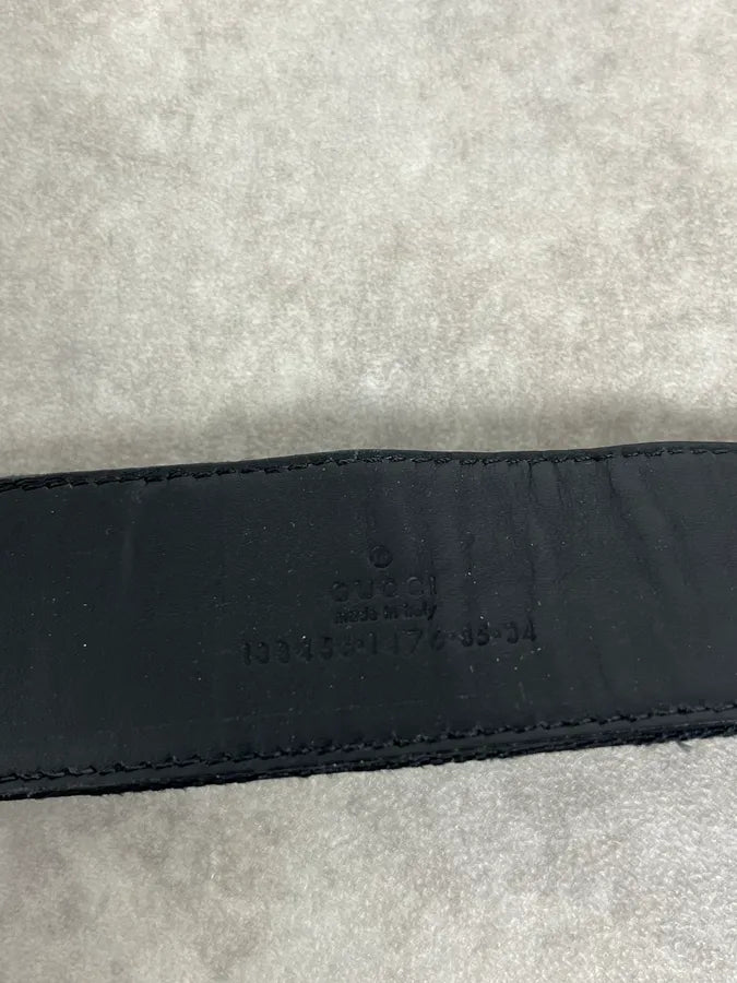 2000s Gucci Golden Bamboo Black Leather Belt VeIjqpa 6