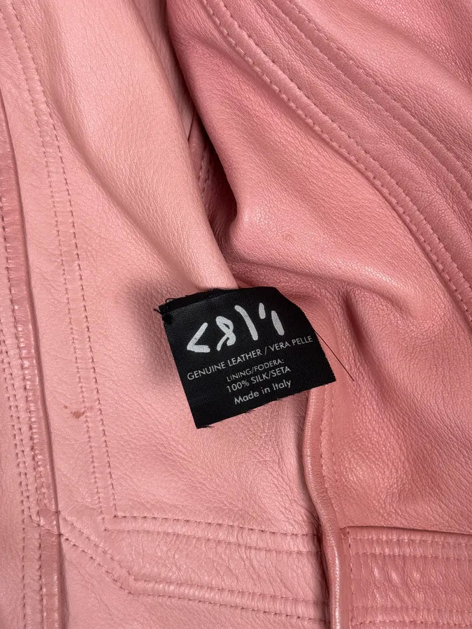 2000s Gucci Golden Circles Soft Pink Suede Leather Jacket svOGcqf 7