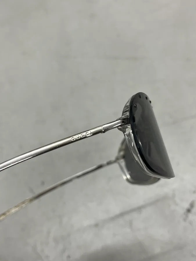 2000s Gucci Gray Metal Vintage Sunglasses XkcPtXh 12