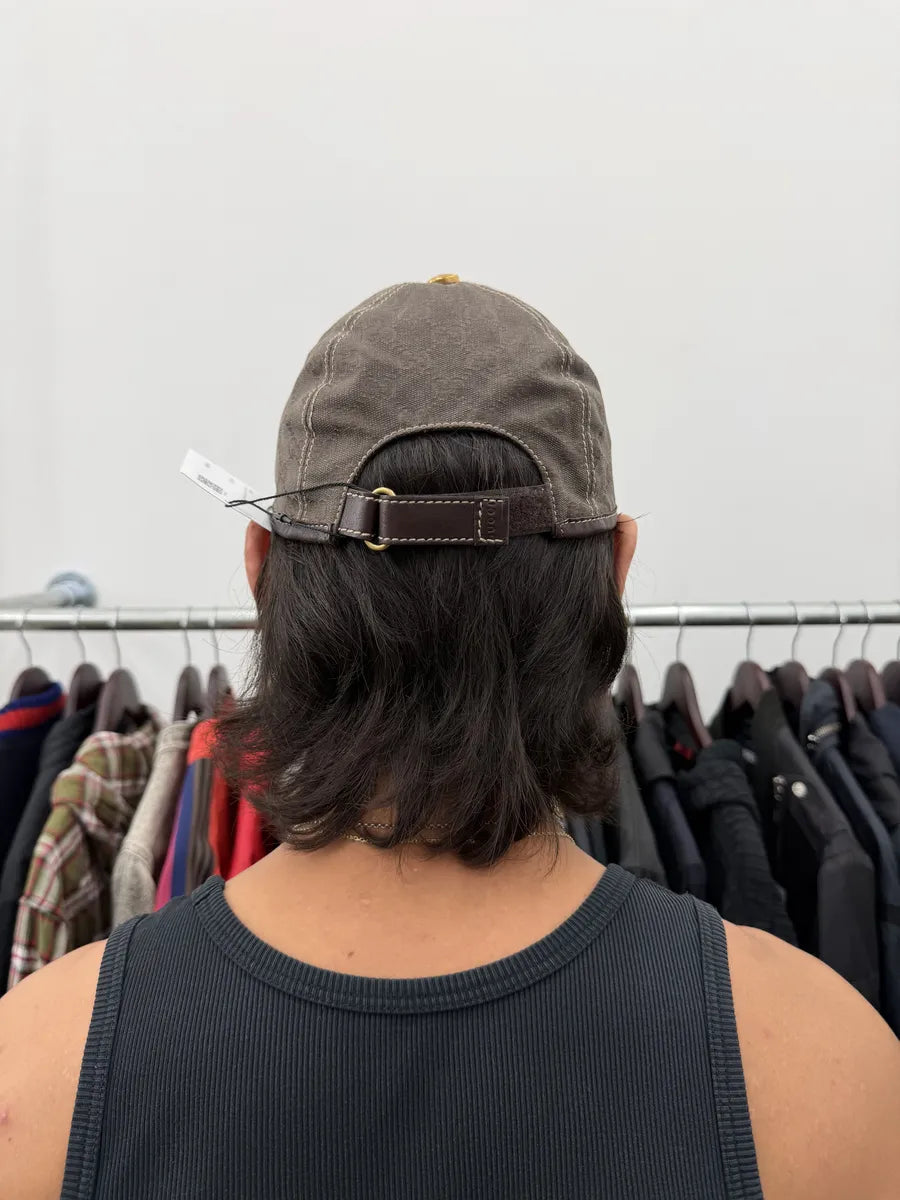 2000s Gucci Grey Canvas Monogram Blason Cap fpsbrsC 4