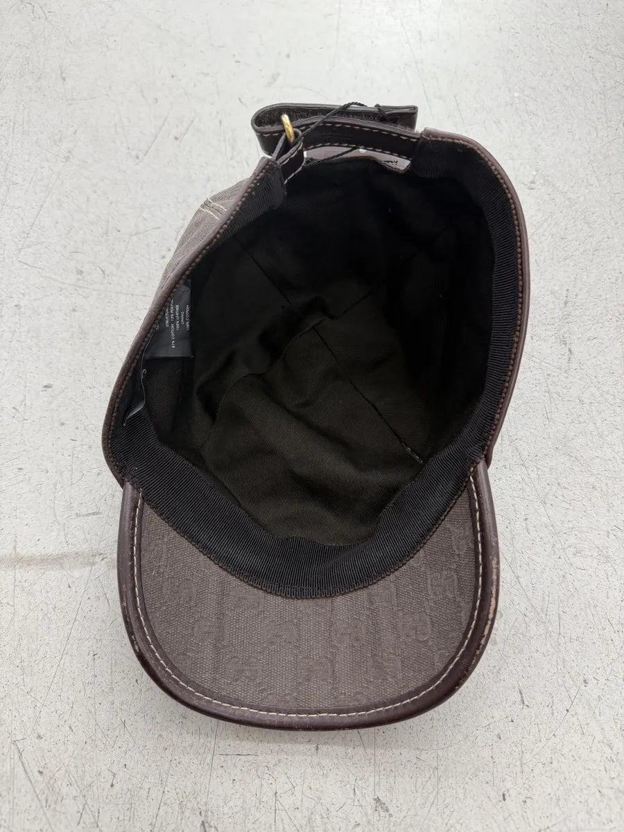 2000s Gucci Grey Canvas Monogram Blason Cap fpsbrsC 6