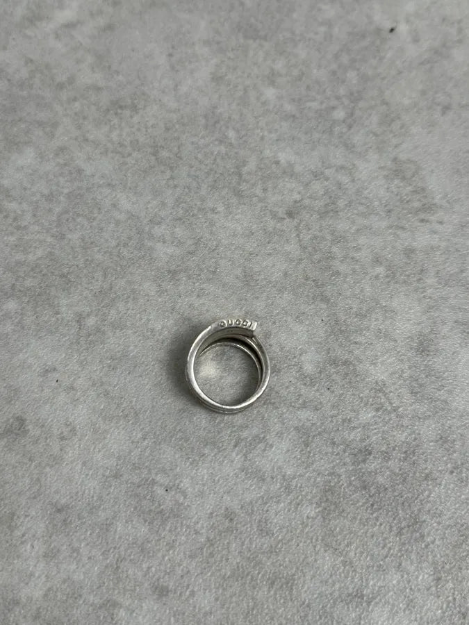 2000s Gucci Grey Circle Snake Ring ZQRBMQF 3