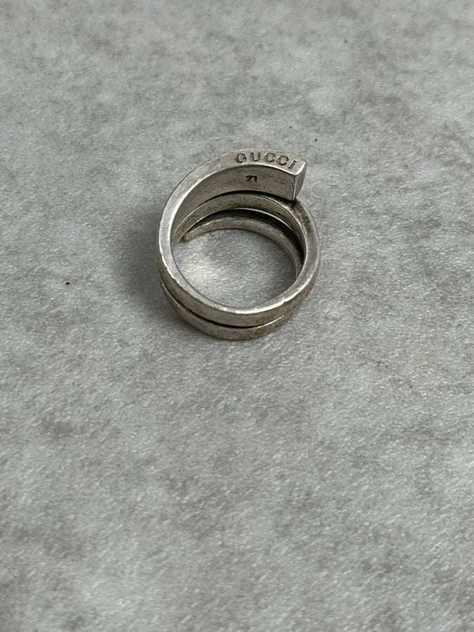 2000s Gucci Grey Circle Snake Ring ZQRBMQF 1