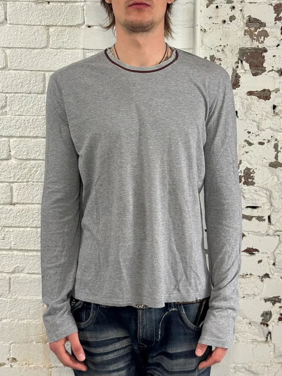 2000s Gucci Grey Classy Longsleeves T-Shirt GqclSmr 1