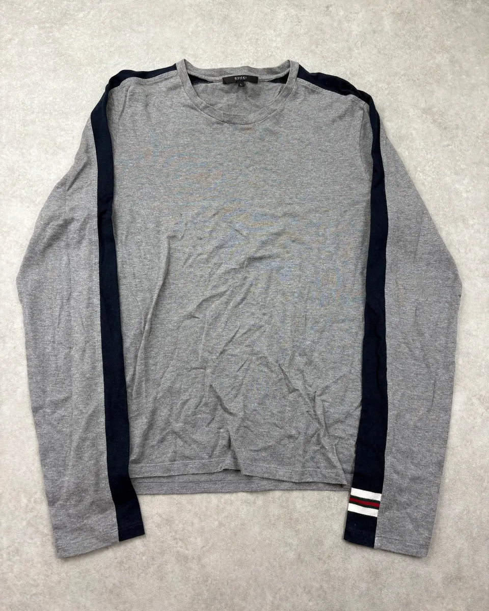 SS2010 Gucci Grey Embroidered Logo Longsleeve by Frida Giannini wEJjKeA 0